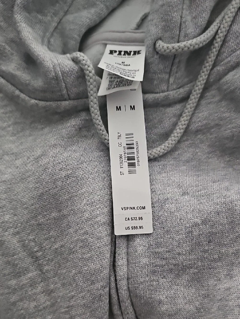 PINK Light Gray Fleece Hoodie & Jogger Set